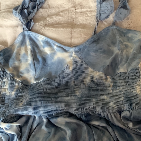 Vine and valley blue tie dye long maxi dress. Sleeveless. Size XL - Picture 11 of 13